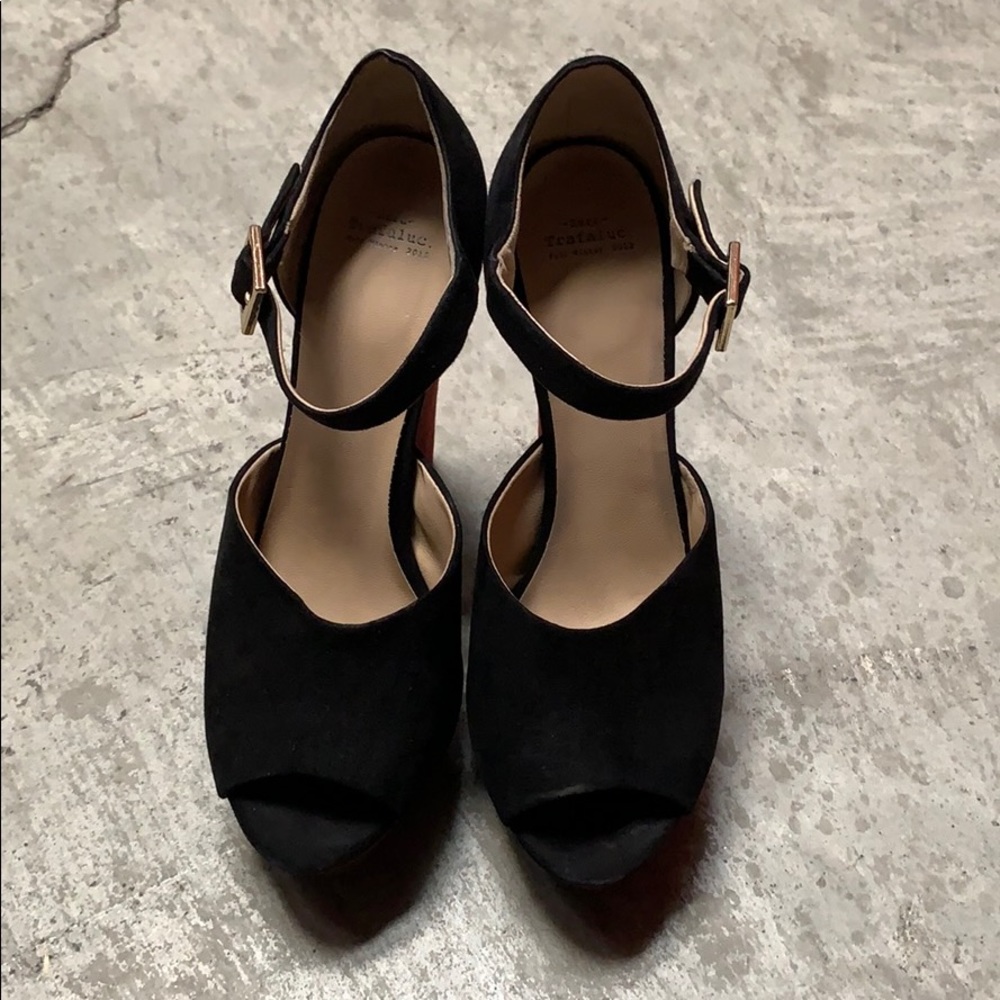 Suede platforms.